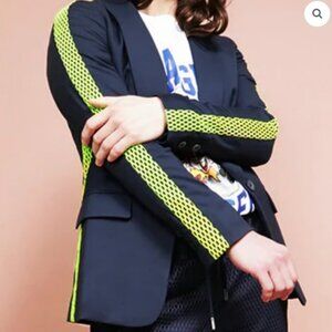 Wildfang The Empower Colorblock Tux Blazer Navy Blue Yellow Women's Small or XS